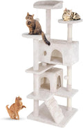 Cat Tree Tower | Dark Gray | Multi-Level Indoor Activity Center with Sisal Scratching Posts, Condos, Plush Perches, Hanging Cat Toys | Sturdy, Easy to Assemble | for Kittens & Adult Cats