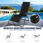 Zero Gravity Chairs Set of 2 w/ Table & Headrest