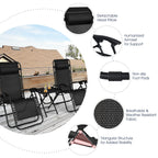 Zero Gravity Chairs Set of 2 w/ Table & Headrest